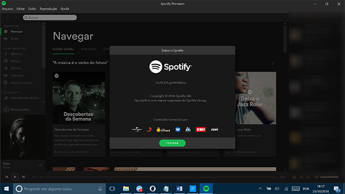 Spotify abrirá atualizado com novas funções e melhorias (Foto: Reprodução/Elson de Souza)