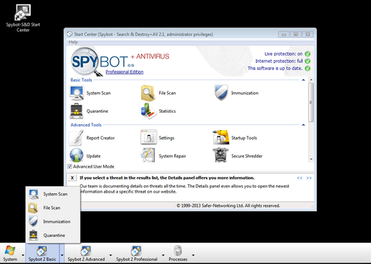 screenshot de Spybot - Search & Destroy