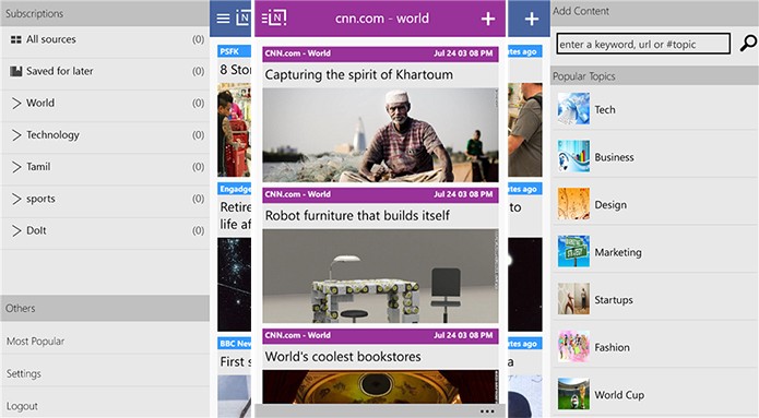 iNi Reader é um cliente do Feedly fácil de usar e bastante funcional (Foto: Divulgação/Windows Phone Store)