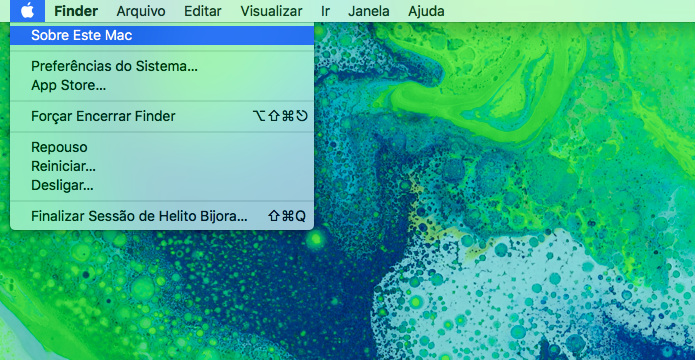 Acesse a opção Sobre este Mac (Foto: Reprodução/Helito Bijora)