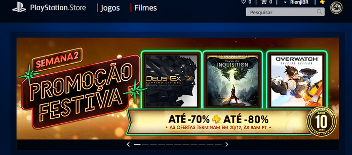 Segunda semana de promoções de fim de ano na PS Store (Foto: Reprodução/Felipe Vinha)