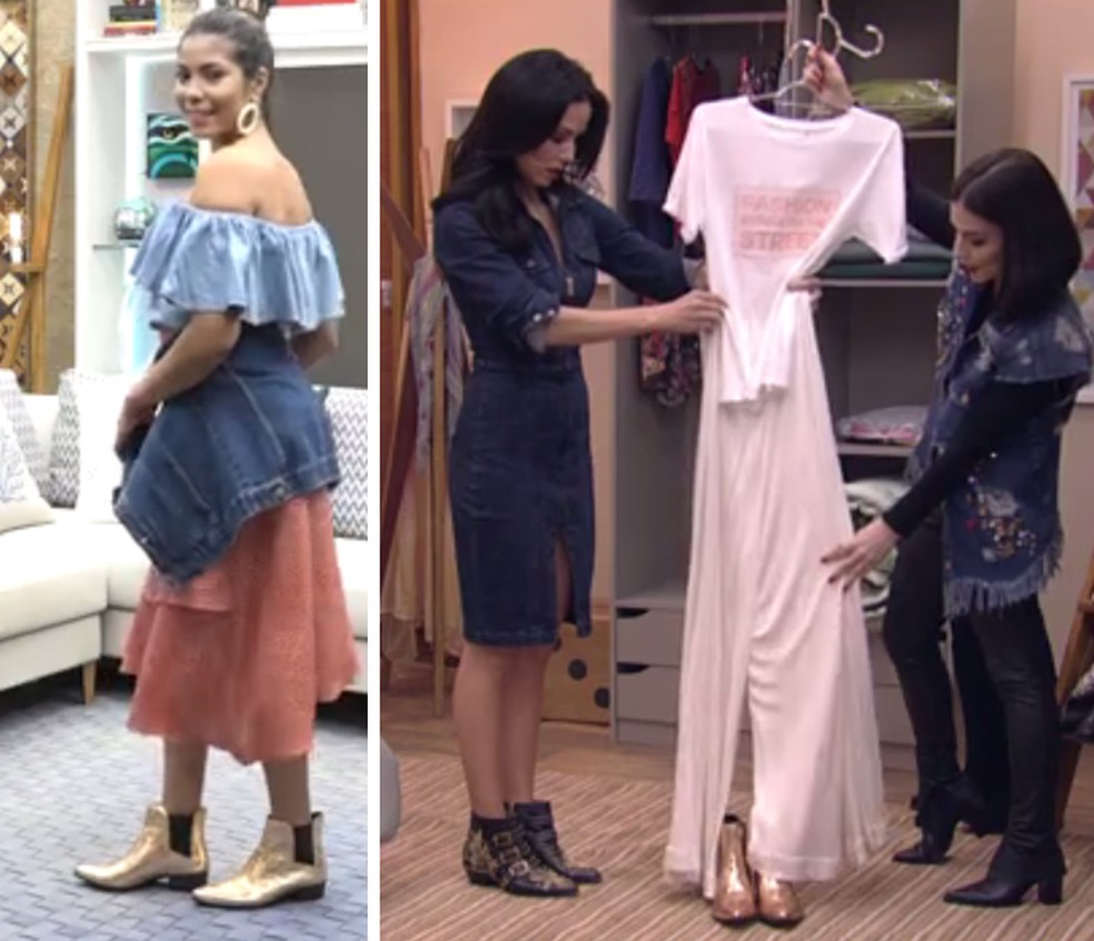 Metalizada: a bota combina tanto com um look descontraído quando em um monocromático (Foto: Reprodução)