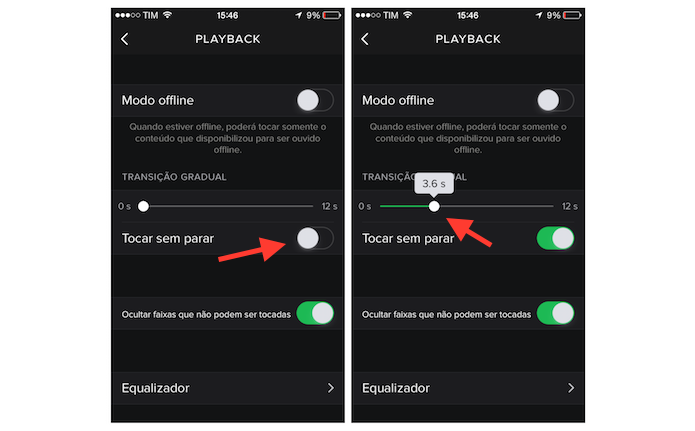 Configurando a função tocar sem parar do Spotify no iPhone (Foto: Reprodução/Marvin Costa)