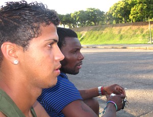 Romário e Tenorio do Vasco (Foto: André Casado / Globoesporte.com)