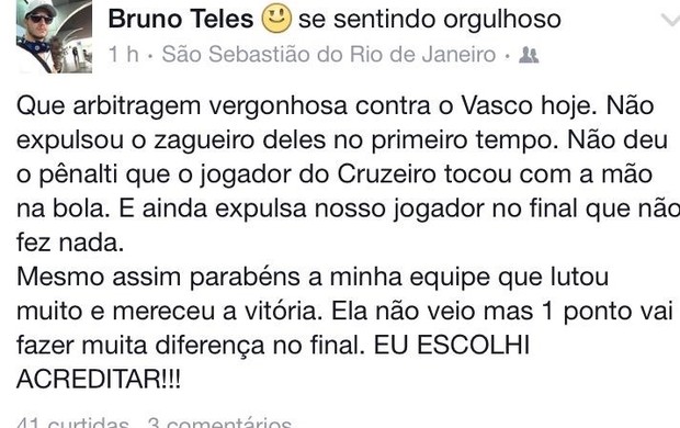 Facebook Bruno Teles do Vasco