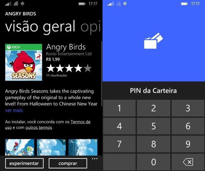 Confirme sua senha para comprar aplicativos (Foto: Reprodução/Helito Bijora)