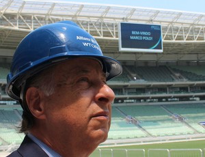 Acompanhado por Paulo Nobre, Del Nero visita a Arena Palmeiras