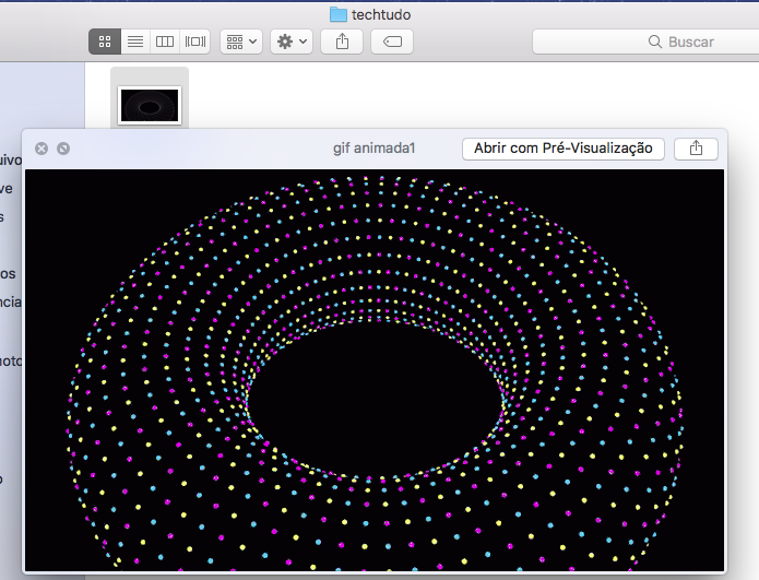 Visualizando uma imagem GIF animada usando a barra de espaço (Foto: Reprodução/Edivaldo Brito)