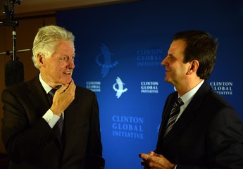 Bill Clinton e Eduardo Paes (Foto: J.P.Engelbrecht )