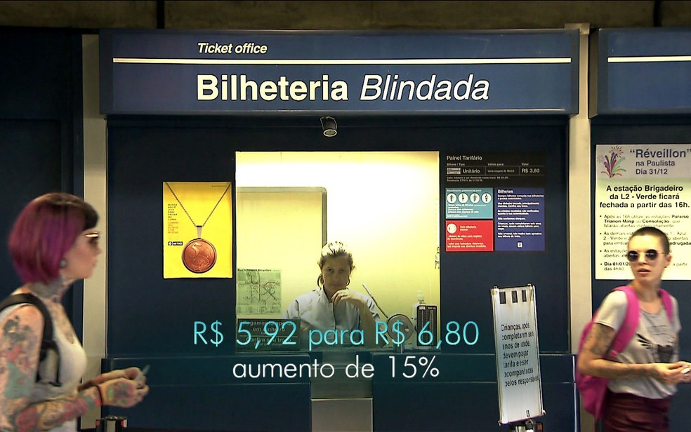  Integração ônibus + Metrô/CPTM ficou mais cara em 2017 (Foto: Reprodução/TVGlobo)