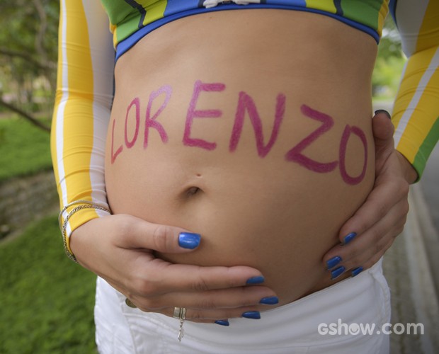 O nome do bebê: Lorenzo (Foto: Raphael Dias/ TV Globo)