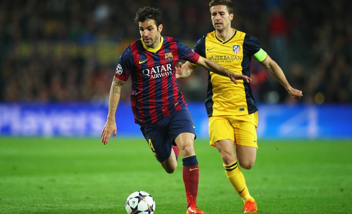 Fabregas e Gabi, Barcelona x Atlético de Madrid (Foto: Getty Images)