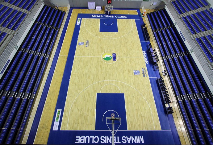 Novo piso ginásio Minas basquete (Foto: Orlando Bento/Minas T.C)