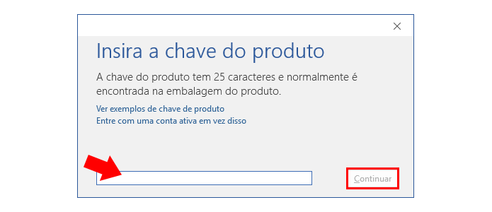Digite a chave adquirida (Foto: Reprodução/Paulo Alves)