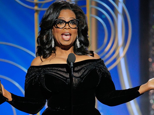 Oprah Winfrey recebeu o prêmio Cecil B. DeMille, entregue pelo conjunto da obra (Foto: Getty Imagens)