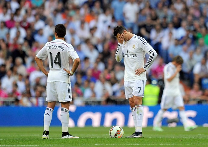 Cristiano Ronaldo e Chicharito - Real Madrid x Valencia (Foto: Getty Images)