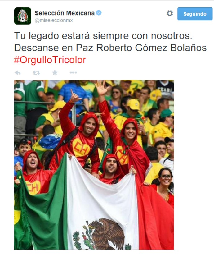 Twitter Chaves seleção mexicana