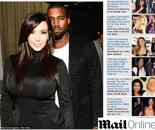 A SOCIALITE AO LADO DO NAMORADO, KANYE WEST (Foto: Reprodução/Daily Mail)