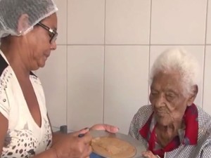Idosa de 126 anos vive em abrigo na Bahia (Foto: Reprodução / TV Bahia)