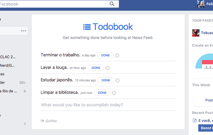Como transformar o Facebook em uma ferramenta de produtividade (Foto: Reprodução/Felipe Vinha)