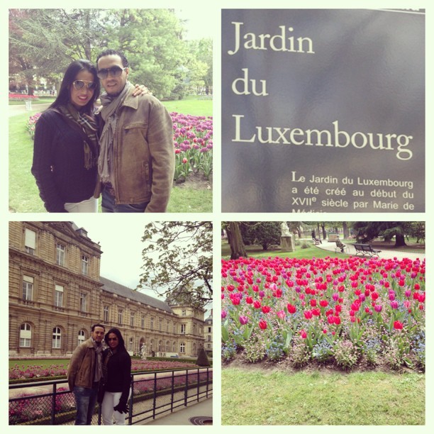 Gracyanne Barbosa e Belo durante passeio no Jardim de Luxemburgo (Foto: Instagram)