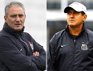 montagem Tite e Muricy Ramalho Corinthians Santos (Foto: Editoria de Arte)