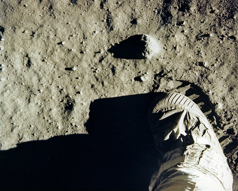 Pegada de Buzz Aldrin na lua (Foto: NASA)