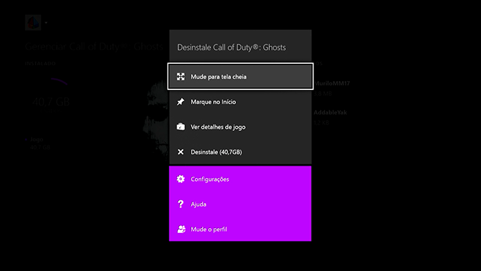 Xbox One: aprenda a gerenciar o conteúdo do seu HD (Foto: Reprodução/Murilo Molina)