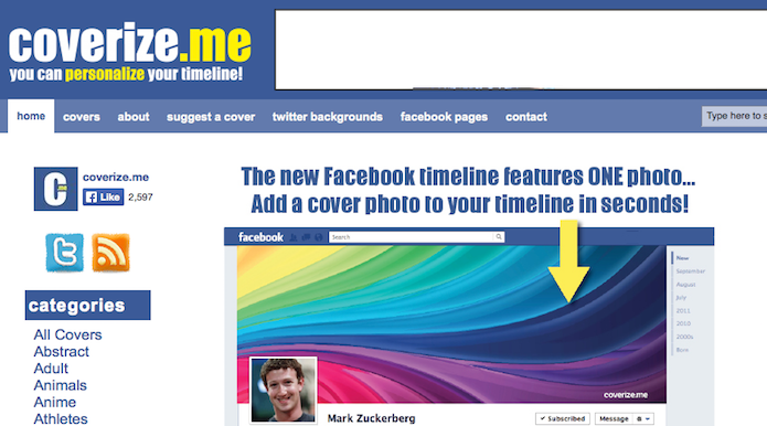 Coverize.me permite criar capas para o Facebook com seu tema favorito (Foto: Reprodução/Edivaldo Brito)