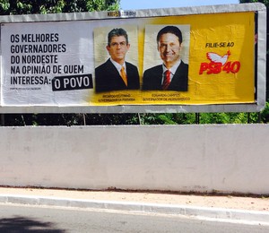 Outdoor em João Pessoa mostra o governador de Pernambuco, Eduardo Campos (à dir.), e o da Paraíba, Ricardo Coutinho (Foto: Leonel Rocha/ÉPOCA)