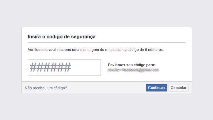 Código do Facebook permite redefinir senha de contas (Foto: Reprodução/Facebook)