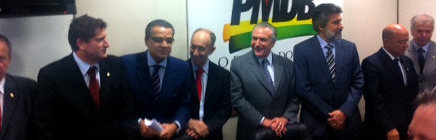 Líderes de PT e PMDB reunidos na Câmara dos Deputados (Foto: Nathalia Passarinho / G1)