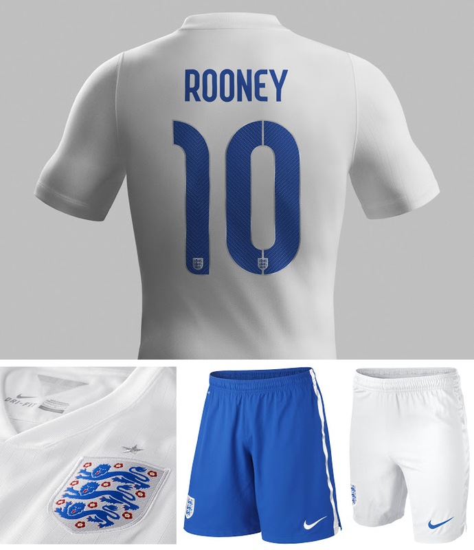 Detalhes do uniforme da Inglaterra para a Copa de 2014 (Foto: Divulgação/Nike)
