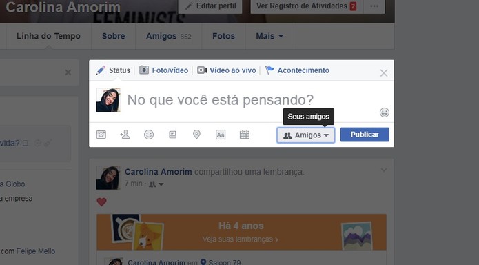 Tutorial Facebook-3 (Foto: Reprodução/Carolina Ochsendorf) Tutorial Facebook-3 (Foto: Reprodução/Carolina Ochsendorf)