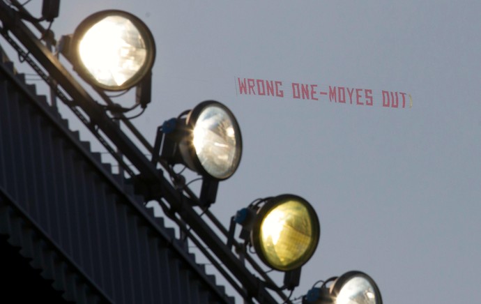 Faixa David Moyes Manchester United Old Trafford (Foto: AP)