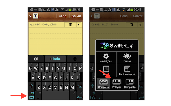 Acessando as configurações do SwiftKey no Android (Foto: Reprodução/Marvin Costa)