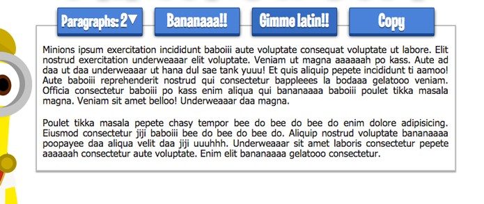 Também é possível gerar textos misturando Latim (Foto: Reprodução/André Sugai)