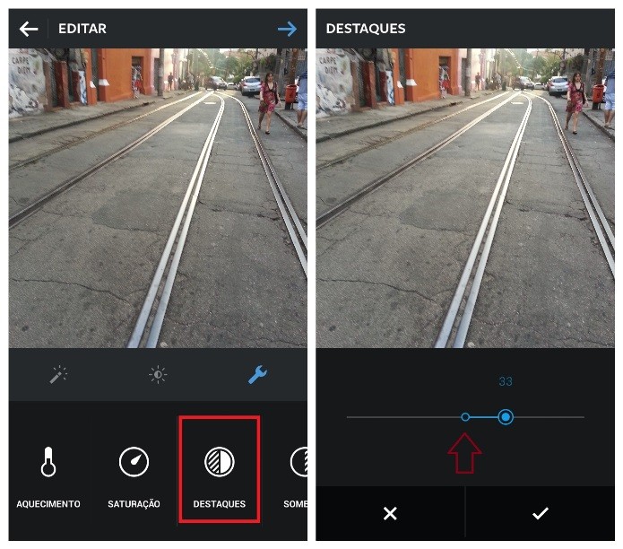 Recurso ajusta as áreas mais claras da imagem (Foto: Reprodução/Lívia Dâmaso)