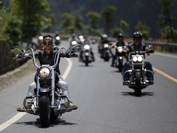 Harley-Davidson completa 110 anos e chineses comemoram (Foto: Carlos Barria/Reuters)