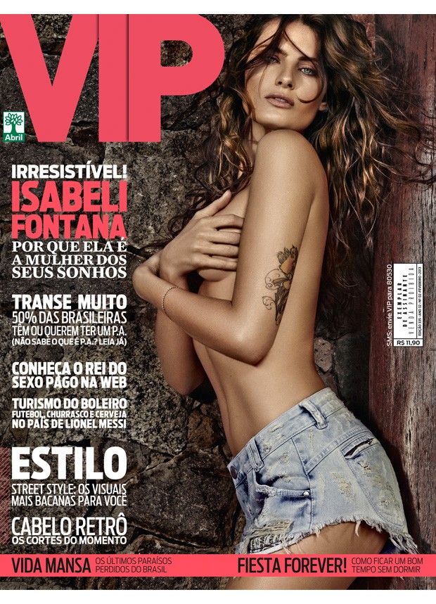 Isabeli Fontana é a capa da VIP de fevereiro (Foto: Divulgação / Revista VIP)