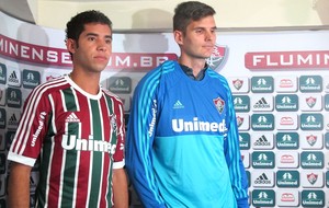 Julio Cesar e Renato, apresentação Fluminense (Foto: Hector Werlang) Julio Cesar e Renato, apresentação Fluminense (Foto: Hector Werlang)