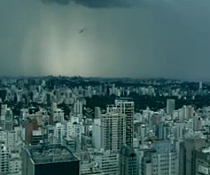 Chuva vista da região da Avenida Paulista (Foto: Reprodução/TV Globo)