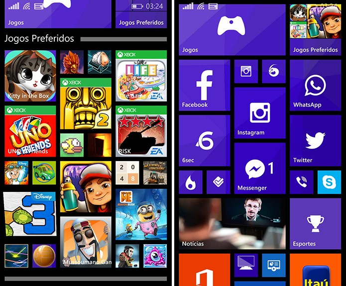 Pastas de Aplicativos do Windows Phone 8.1 GDR 1 podem ser fechadas ou expandidas (Foto: Reprodução/Elson de Souza)