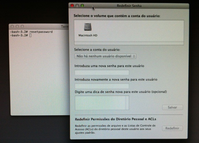 Comando no Terminal reseta a senha do OS X (Foto: Reprodução/Helito Bijora)