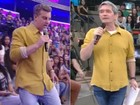 Luciano Huck e Serginho Groisman aparecem na TV com camisas iguais