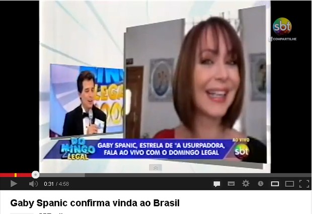 Gabriela Spanic fala com Celso Portiolli, apresentador do "Domingo Legal" (Foto: Reprodução / YouTube) Gabriela Spanic fala com Celso Portiolli, apresentador do "Domingo Legal" (Foto: Reprodução / YouTube)