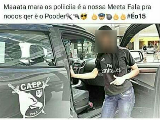 Jovem de Rio Preto postou foto nas redes sociais com ameaça à PM  (Foto: Reprodução/Facebook)