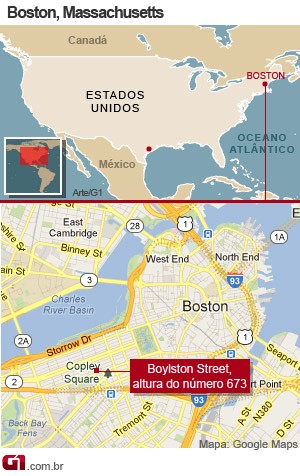arte - mapa explosão boston  (Foto: Arte/G1)