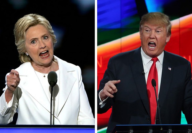 Hillary Clinton e Donald Trumps, candidatos à presidência dos EUA (Foto: Alex Wong/Getty Images)