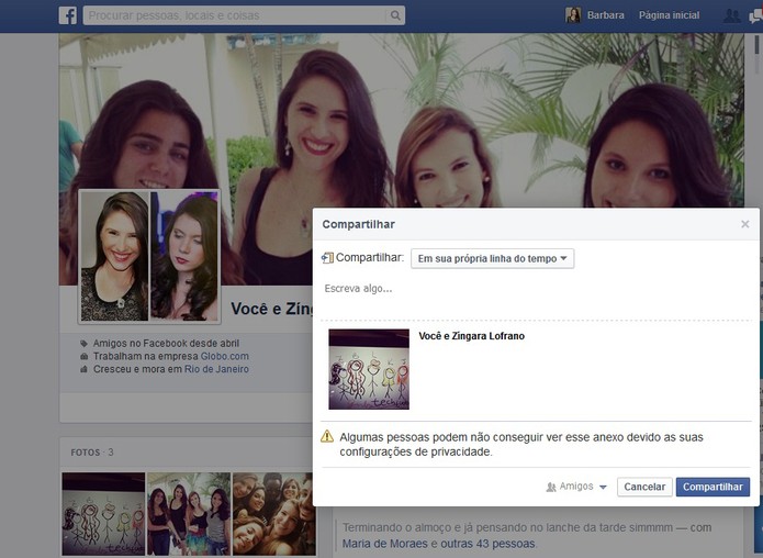 Ainda é possível compartilhar a amizade na sua linha do tempo do Facebook (Foto: Reprodução/Barbara Mannara) Ainda é possível compartilhar a amizade na sua linha do tempo do Facebook (Foto: Reprodução/Barbara Mannara)
